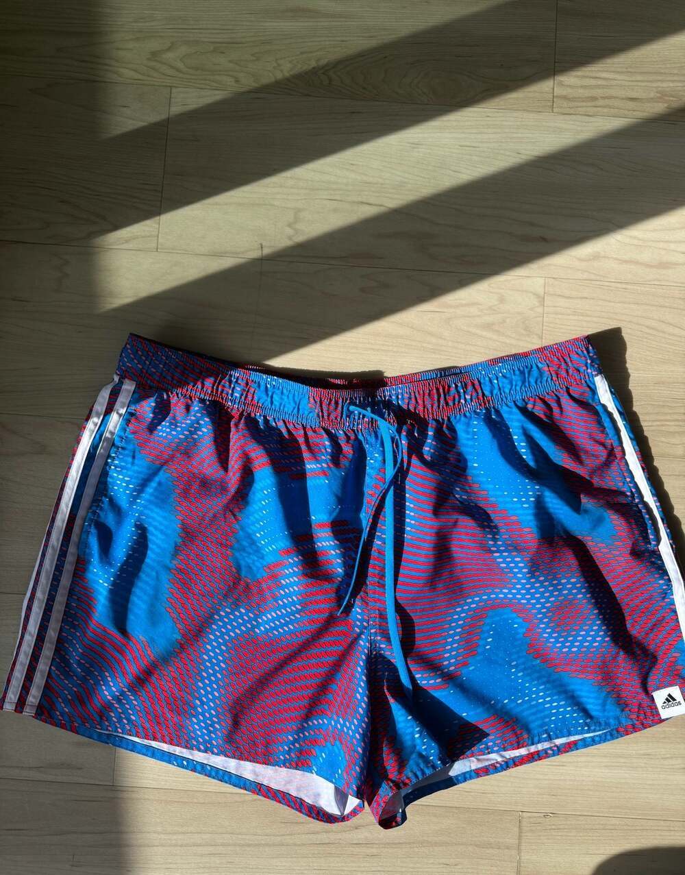 adidas Men's Standard Length Melbourne Graphic Swim Shorts, Vivid Red/White, Med